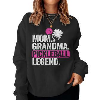 Mom Grandma Pickleball Legend Player Funny Pickle Ball Women Crewneck Graphic Sweatshirt - Seseable