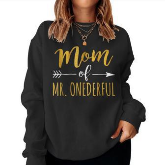Mom Of Mr Onederful 1St Birthday Women Sweatshirt | Mazezy