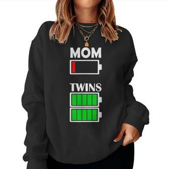 Mom Twins Low Battery Tired Mom Shirt Women Sweatshirt | Mazezy