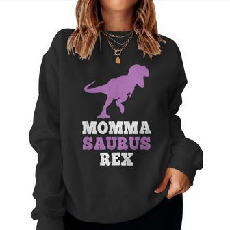 Momma-Saurus Rex Funny Dinosaur Gift Mommasaurus Mothers Day Women Crewneck Graphic Sweatshirt - Thegiftio UK