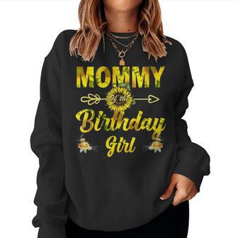 Mommy Of The Birthday Girl Mommy Sunflower Gifts Women Crewneck Graphic Sweatshirt - Seseable