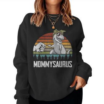 Mommysaurus Mommy Dinosaurs Dad & Baby Fathers Day Gift Women Crewneck Graphic Sweatshirt - Seseable