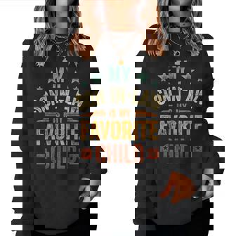 Mother Father Inlaw My Son In Law Is My Favorite Child Women Crewneck Graphic Sweatshirt - Thegiftio