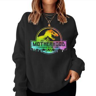 Motherhood Is A Walk In The Park Watercolor Mothers Day Women Crewneck Graphic Sweatshirt - Thegiftio UK