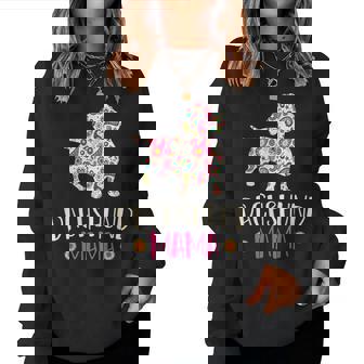 Mothers Day Gift Wiener Mom Weenie Dog Vintage Dachshund Women Crewneck Graphic Sweatshirt - Seseable