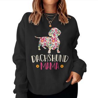 Mothers Day Gift Wiener Mom Weenie Dog Vintage Dachshund Women Crewneck Graphic Sweatshirt - Seseable