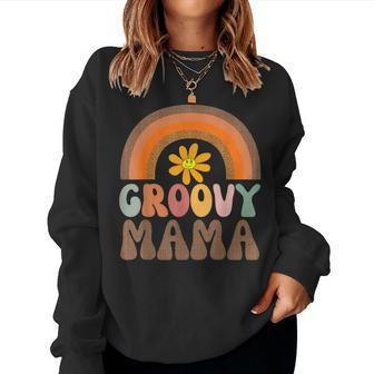 Mothers Day Mom Mama Groovy Vintage Retro Hippie Women Crewneck Graphic Sweatshirt - Thegiftio UK