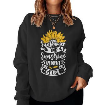 Mothers Day Sunflower & Sunshine Kinda Girl Yellow Sunflower Women Crewneck Graphic Sweatshirt - Thegiftio UK