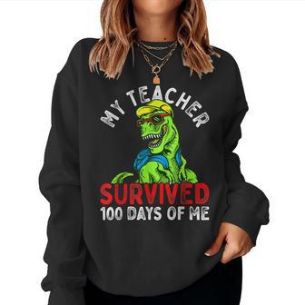 My Teacher Survived 100 Days Of Me 100 Days Of School  V2 Women Crewneck Graphic Sweatshirt