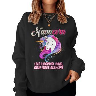 Nanacorn Happy Mothers Day Unicorn Lover Proud Nana Women Crewneck Graphic Sweatshirt - Thegiftio UK