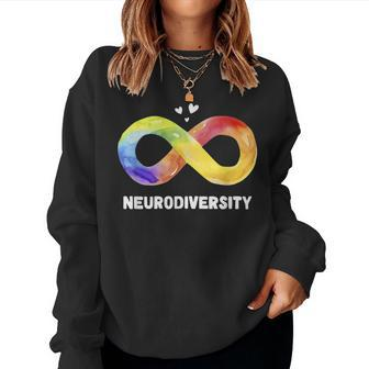 Neurodiversity Autism Awareness Rainbow Infinity Symbol Women Sweatshirt | Mazezy