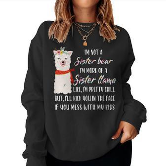 Im Not A Sister Bear Im More Of A Sister Llama Floral Women Sweatshirt | Mazezy