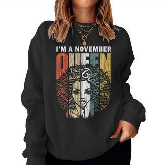 November Birthday Shirts For Women - A Queen Was Born In Nov Women Sweatshirt | Mazezy
