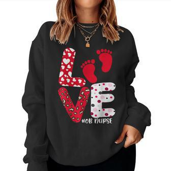 Ob Nurse Valentines Day Delivery Labor Nursing Lovers Women Crewneck Graphic Sweatshirt - Seseable