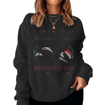 Ocean Santa Marine Orca Whale Ugly Christmas Women Crewneck Graphic Sweatshirt - Seseable