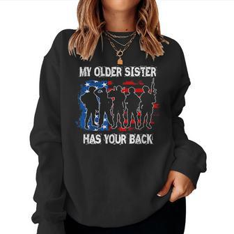 My Older Sister Has Your Back Military T Women Sweatshirt | Mazezy