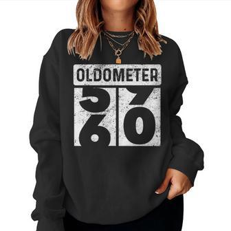 Oldometer Odometer Funny 60Th Birthday Gift 60 Yrs Old Joke Women Crewneck Graphic Sweatshirt - Seseable