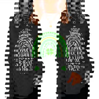 One Lucky 3Rd Grade Teacher Shamrock St Patricks Day Women Crewneck Graphic Sweatshirt | Seseable CA