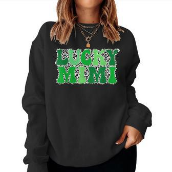 One Lucky Mimi Grandma Retro Vintage St Patricks Day Women Crewneck Graphic Sweatshirt - Seseable