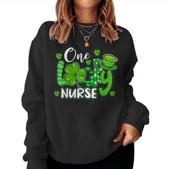 One Lucky Nurse Saint Paddys Rn St Patricks Day Nurses Women Crewneck Graphic Sweatshirt - Thegiftio UK