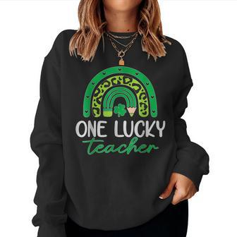 One Lucky Shamrock Teacher St Patrick’S Day Appreciation V4 Women Crewneck Graphic Sweatshirt - Seseable