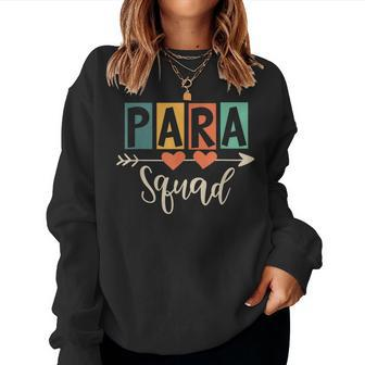 Para Squad Paraprofessional Educater Teacher Graphic Women Sweatshirt | Mazezy