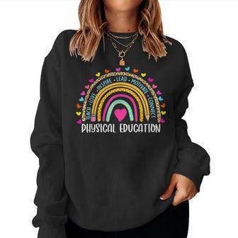 Pe Teacher Boho Rainbow Physical Education Teacher Women Sweatshirt | Mazezy