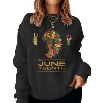 Womens Peace Love Junenth Black Pride Freedom 4Th Of July 1865 Women Sweatshirt | Mazezy