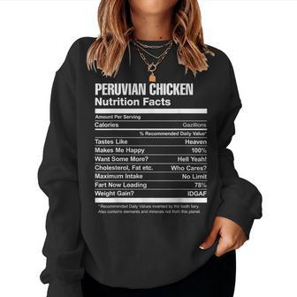 Peruvian Chicken Nutrition Facts Graphic Women Sweatshirt | Mazezy