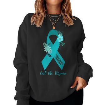 Ph Floral Ribbon Sexual Assault Awareness Month Women Sweatshirt | Mazezy