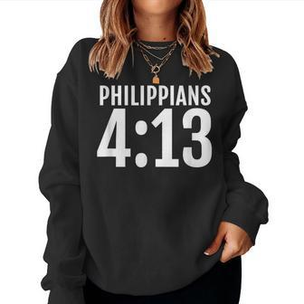Philippians 413 I Can Do All Things In Christ Bible Women Crewneck Graphic Sweatshirt - Seseable