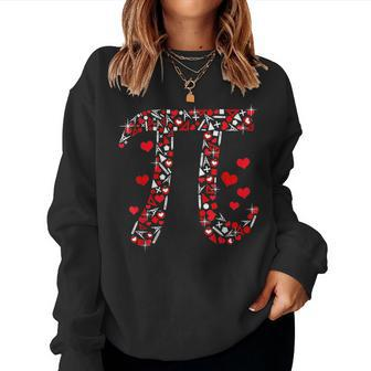 Pi Math Valentine Math Teacher Valentines Day Women Crewneck Graphic Sweatshirt - Seseable