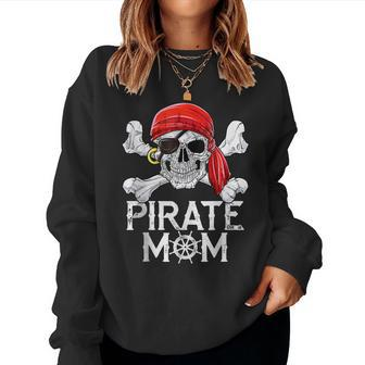 Pirate Mom Skull Crossbones Mama Womens Women Sweatshirt | Mazezy