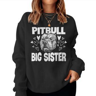Pit Bull Big Sister Matching Family Dog White Women Sweatshirt | Mazezy