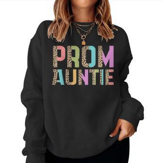Prom Auntie Squad Leopard Pastel Colors Graphic Women Sweatshirt | Mazezy