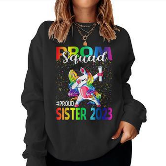 Prom Squad Proud Sister Class Of 2023 Unicorn Women Sweatshirt | Mazezy