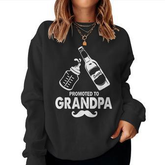Promoted To Grandpa Beer Milk Bottle Cute Women Sweatshirt | Mazezy