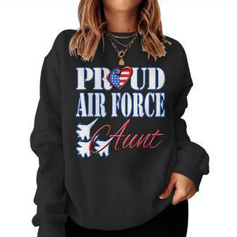 Proud Air Force Aunt Us Heart Military Women Women Sweatshirt | Mazezy