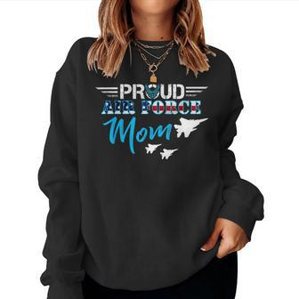 Proud Air Force Mom Us Heart Military Veteran Day Women Sweatshirt | Mazezy