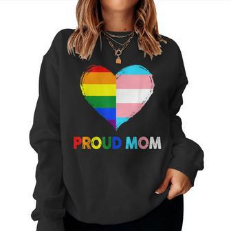 Proud Ally Lgbtq Transgender Proud Mom Proud Trans Mom Pride Women Crewneck Graphic Sweatshirt - Thegiftio UK