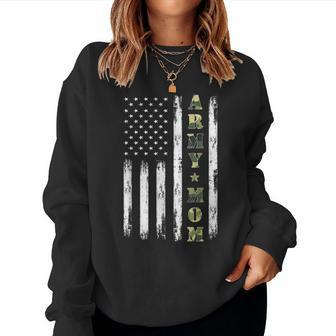 Proud Army Mom American Flag Camo Military Mom Women Sweatshirt | Mazezy