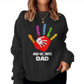 Proud Au-Some Dad Autism Awareness Autism Mom Autism Dad Sweatshirt | Mazezy