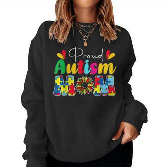 Proud Autism Mom Awareness Sunflower Women Sweatshirt | Mazezy