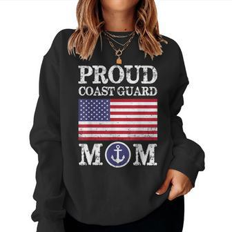 Proud Coast Guard Mom Mothers Day Women Crewneck Graphic Sweatshirt - Seseable