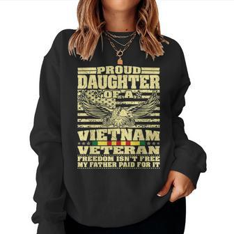 Proud Daughter Of A Vietnam Veteran V3 Women Crewneck Graphic Sweatshirt - Seseable