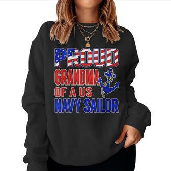 Proud Grandma Of A Sailor Soldier Women Crewneck Graphic Sweatshirt - Seseable