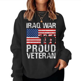 Proud Iraq War Veteran Graphic Gift For Military Men Women Women Crewneck Graphic Sweatshirt - Seseable