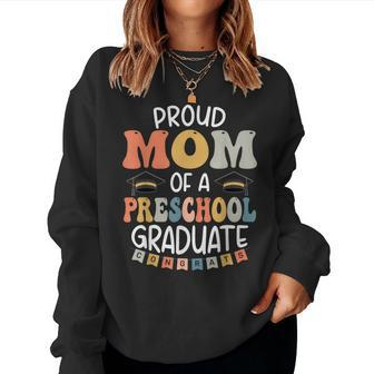 Proud Mom Of A Preschool Graduate School Class 2023 Women Crewneck Graphic Sweatshirt - Thegiftio UK