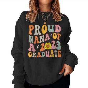 Proud Nana Of Class Of 2023 Graduate Senior 23 Floral Family Women Sweatshirt | Mazezy