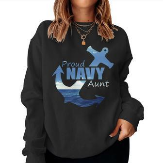 Proud Navy Aunt For Best Us Army Aunty Women Sweatshirt | Mazezy